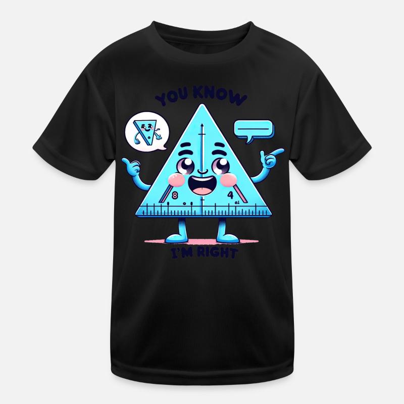 Blickwinkel des Dreieckslineals auf den Spaß Kinder Funktions-T-Shirt