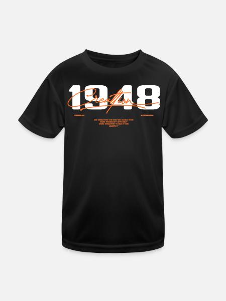 1948 Vintage Retro 1948 Birthday Gift 1948 - Kids Functional T-Shirt - black - Front
