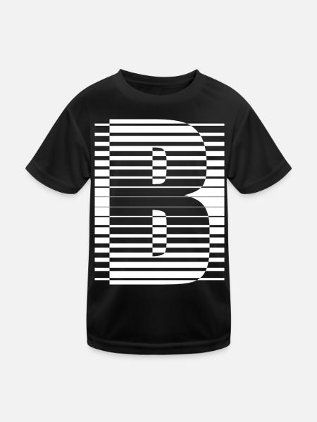 LETTER B - Kids Functional T-Shirt - black - Front