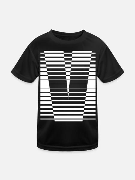 INITIAL V - Kids Functional T-Shirt - black - Front