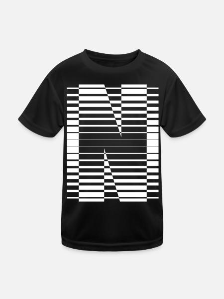 LETTER N - Kids Functional T-Shirt - black - Front