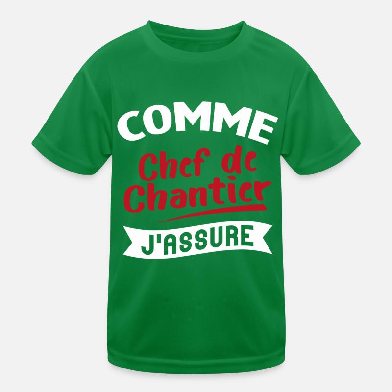 Comme Chef de chantier Cadeau humour T-shirt sport Enfant