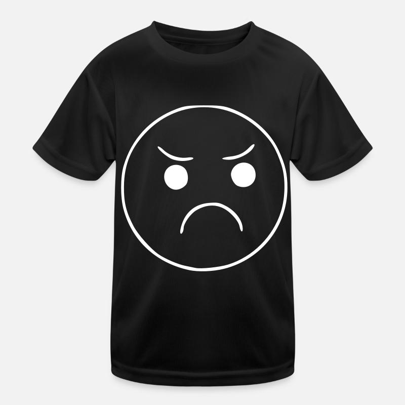 Emoji sketch grim white Kids Functional T-Shirt