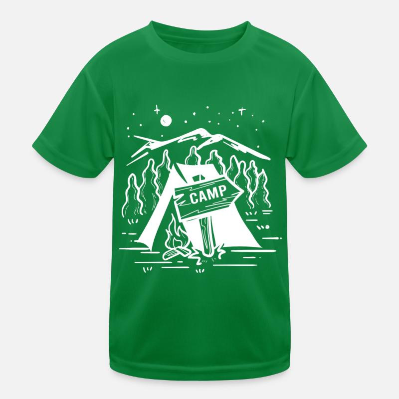 Camping Fire Adventure Camper Hiking Kids Functional T-Shirt