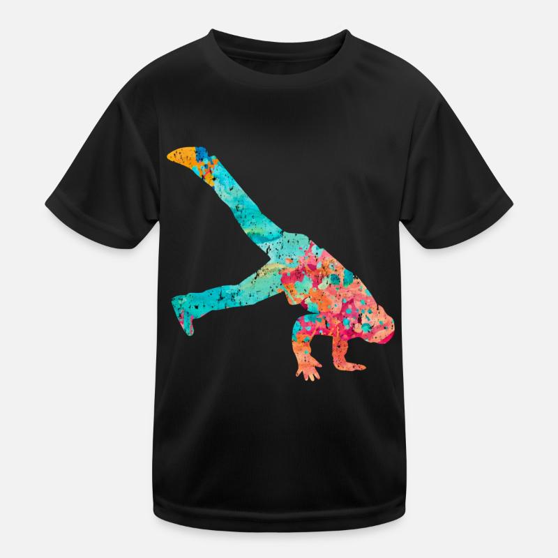 Breakdance Breakdancer PopArt Kinder Funktions-T-Shirt