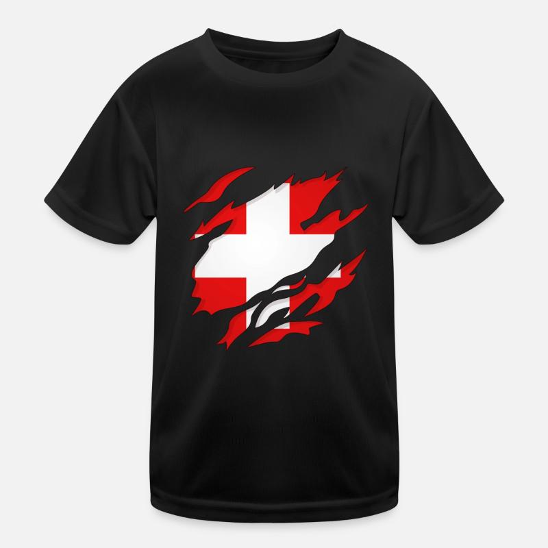 Schweiz Riss /Schweizer Kinder Funktions-T-Shirt