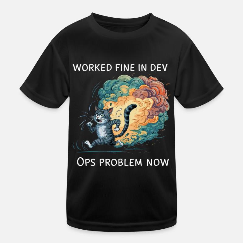 DevOps - Kinder Funktions-T-Shirt - Schwarz