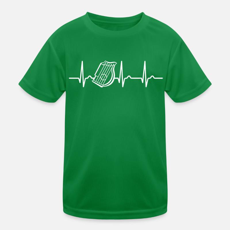 ECG curve - heart curve - pulse - music - zither Kids Functional T-Shirt