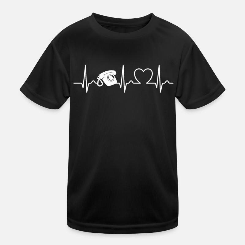 ECG curve - heart curve - analog telephone Kids Functional T-Shirt