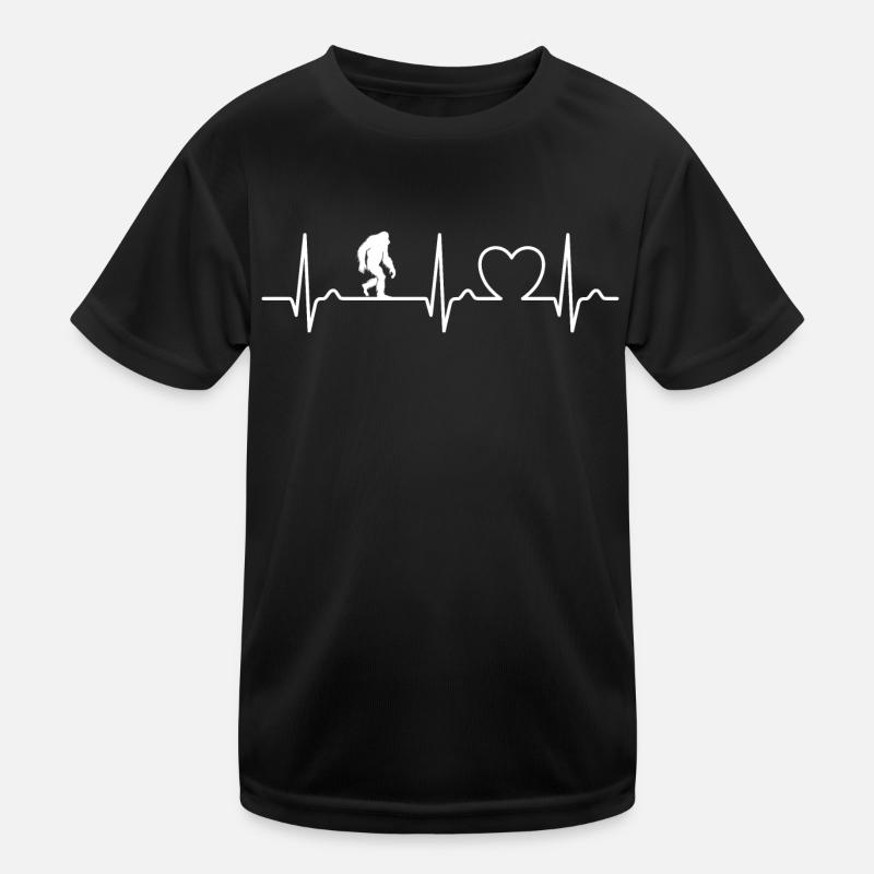 Yeti ECG Curve - Heart Curve - Pulse Kids Functional T-Shirt