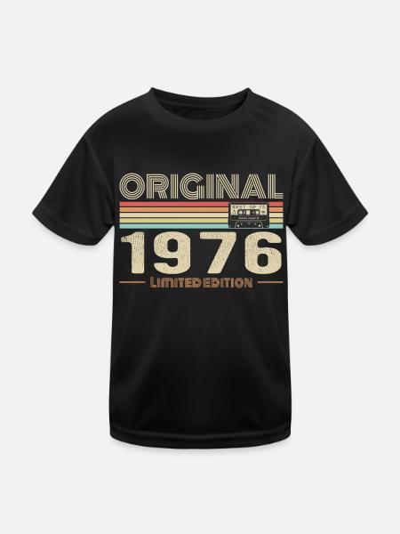 Original 1976 Jahrgang 1976 Retro Geburtstag 1976 - Kinder Funktions-T-Shirt - Schwarz