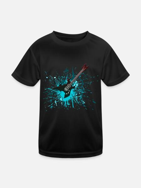 E-Gitarre Graffiti - Kinder Funktions-T-Shirt - Schwarz