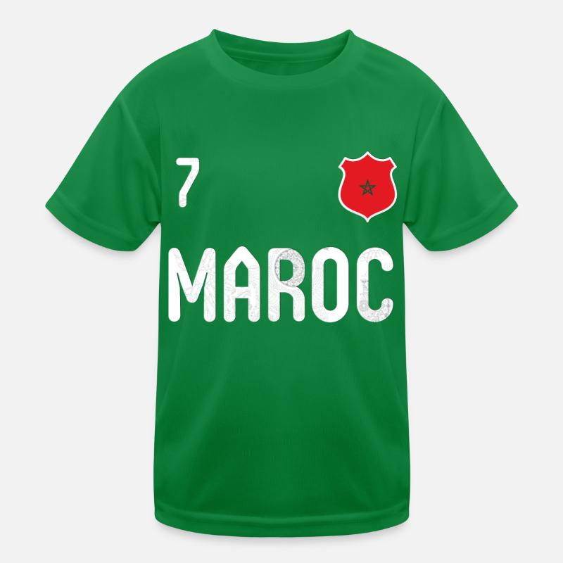 Morocco T-shirt with the number 7 Kids Functional T-Shirt