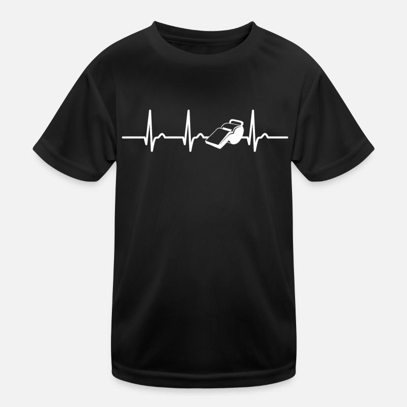 ECG curve - heart curve - referee - whistle Kids Functional T-Shirt