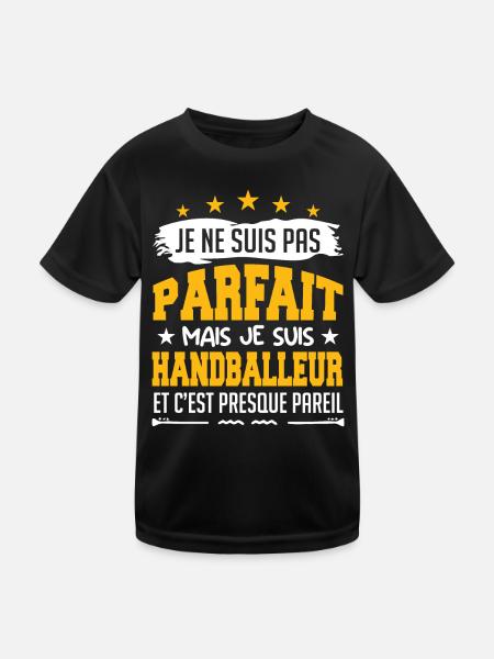 pas parfait mais handball, handballeur - T-shirt sport Enfant - noir - Devant