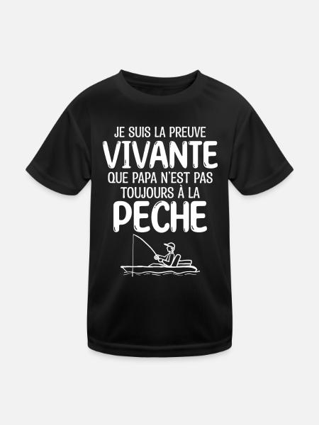 Papa pêcheur , je suis Pêcheur et parfois Papa - T-shirt sport Enfant - noir - Devant