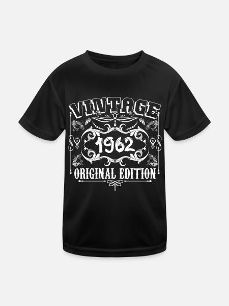1962| Vintage Original Edition 1962 Geburtstag - Kinder Funktions-T-Shirt - Schwarz - Vorne