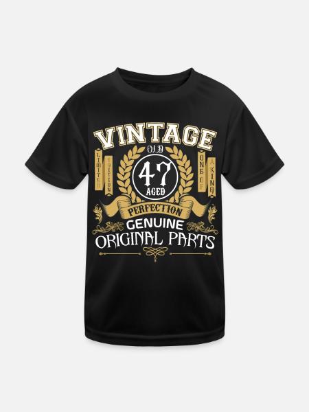 Vintage 47 years - birthday gift 47 years - Kids Functional T-Shirt - black - Front