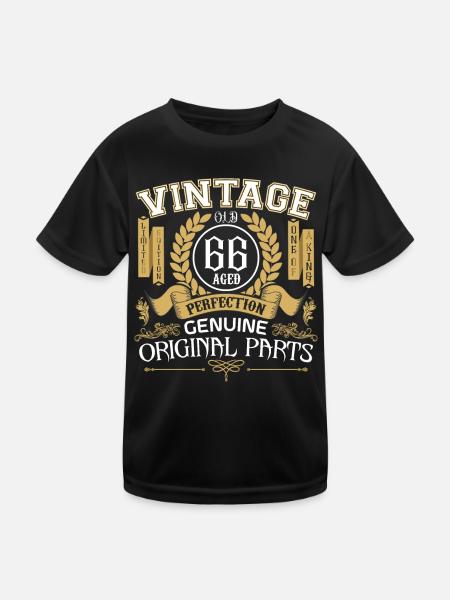 Vintage 66 ans - cadeau d’anniversaire 66 ans - T-shirt sport Enfant - noir - Devant