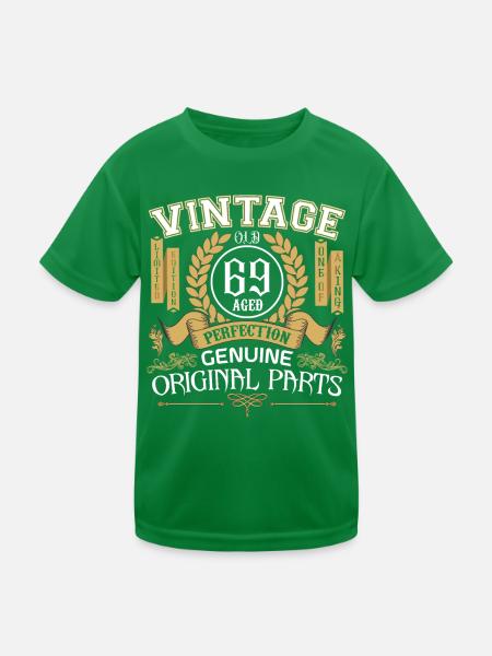 Jahrgang 69 Jahre alt - Geburtstagsgeschenk 69 Jahre alt - Kinder Funktions-T-Shirt - Kelly Green - Vorne