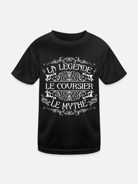 Coursier | meilleur Coursier | la légende le mythe - T-shirt sport Enfant - noir - Devant