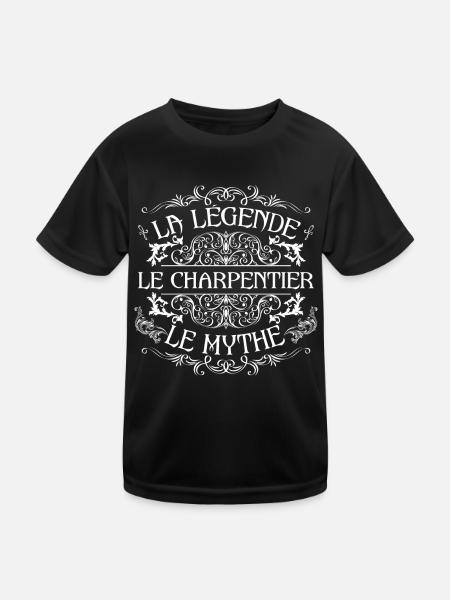 Charpentier | meilleur Charpentier | la légende le - T-shirt sport Enfant - noir - Devant