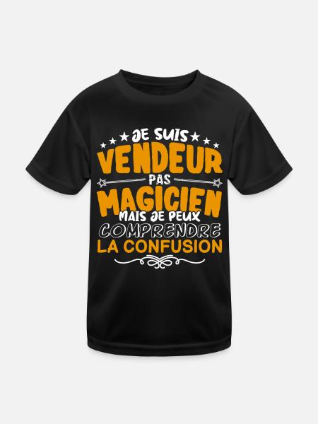 Vendeur | Vendeur pas Magicien | Meilleur Vendeur - T-shirt sport Enfant - noir - Devant