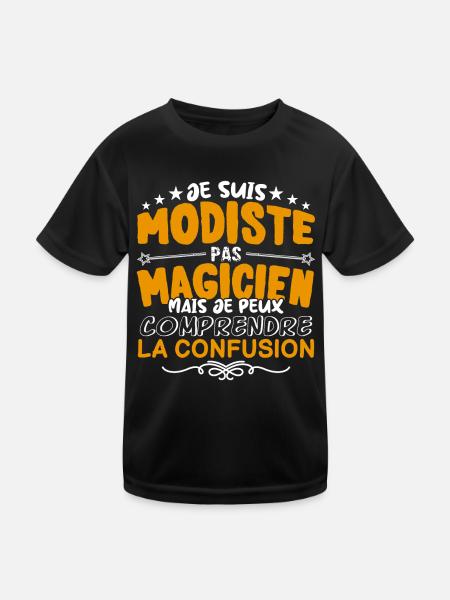 Modiste | Modiste pas Magicien | Meilleur Modiste - T-shirt sport Enfant - noir - Devant