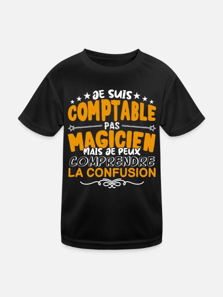 Comptable | Comptable pas Magicien | Meilleur Comp - T-shirt sport Enfant - noir - Devant