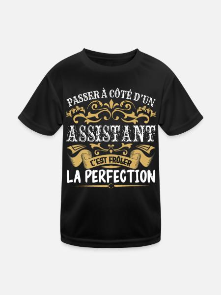 Le Meilleur Assistant | Assistant à la perfection - T-shirt sport Enfant - noir - Devant