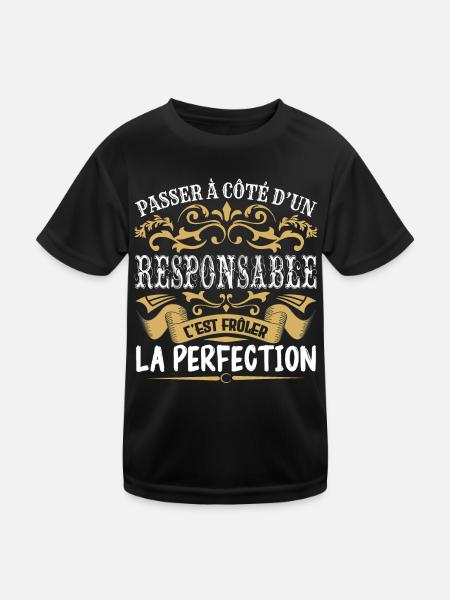 Le Meilleur Responsable | Responsable à la perfect - T-shirt sport Enfant - noir - Devant