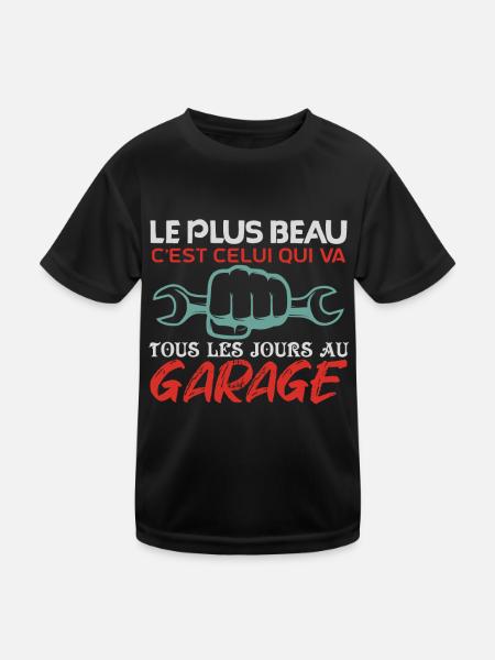 Mécanicien | lAutomobile Cadeau Auto Garage - T-shirt sport Enfant - noir - Devant