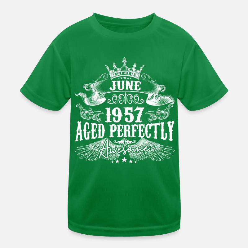1957 | Juni 1957 Geburtstag Perfekt gealtert Kinder Funktions-T-Shirt
