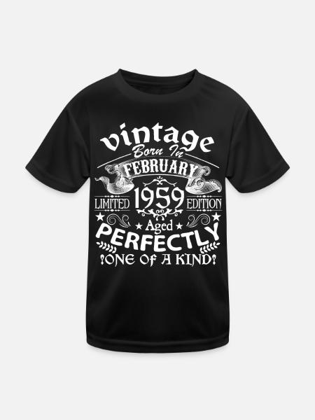 1952, Février 1952, anniversaire 1952, mois de Fév - T-shirt sport Enfant - noir - Devant