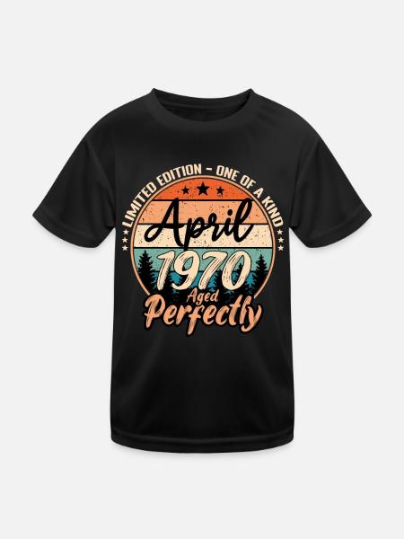 April 1970 anniversaire 1970 légendes April - T-shirt sport Enfant - noir - Devant