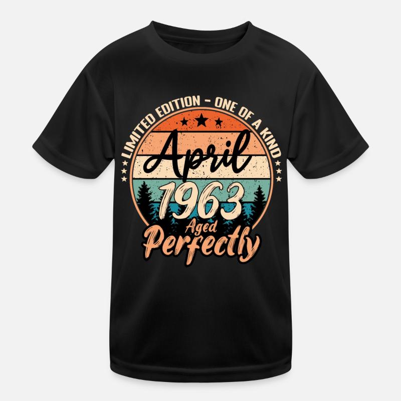 April 1963 anniversary 1963 legends April Kids Functional T-Shirt