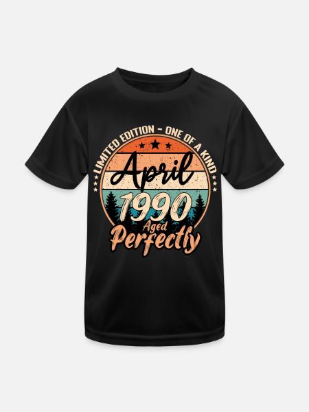 April 1990 anniversaire 1990 légendes April - T-shirt sport Enfant - noir - Devant