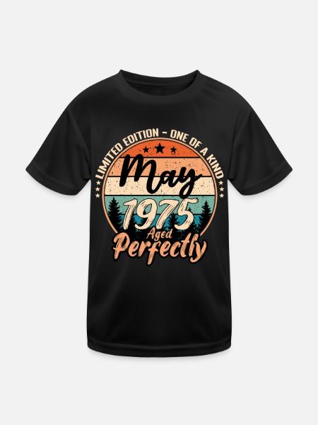 Mai 1975 anniversaire 1975 légendes Mai - T-shirt sport Enfant - noir - Devant