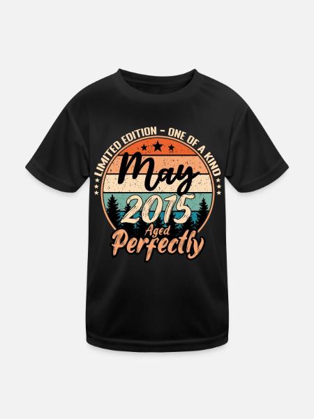 Mai 2015 Jubiläum 2015 Legenden Mai - Kinder Funktions-T-Shirt - Schwarz - Vorne