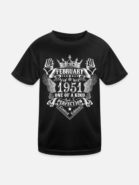 Février 1951 anniversaire Février 1951 Février - T-shirt sport Enfant - noir - Devant