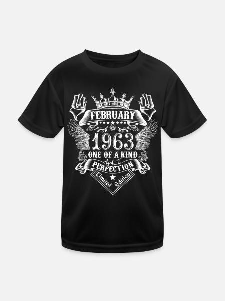Février 1963 anniversaire Février 1963 Février - T-shirt sport Enfant - noir - Devant