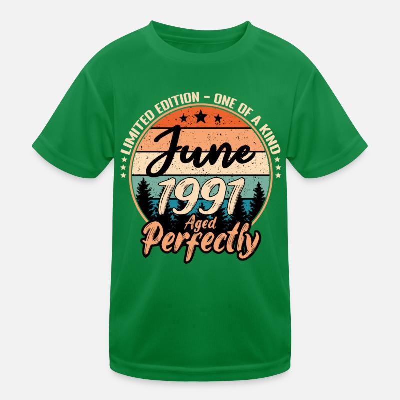 Juni 1991 Jubiläum 1991 Legenden Juni Kinder Funktions-T-Shirt