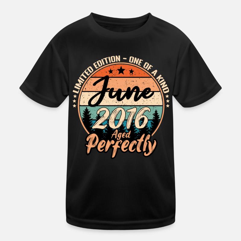 Juni 2016 Jubiläum 2016 Legenden Juni - Kinder Funktions-T-Shirt - Schwarz