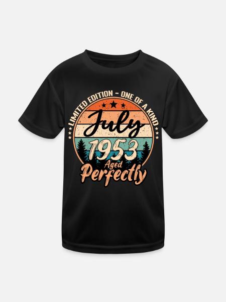 July 1953 anniversary 1953 legends July - Kids Functional T-Shirt - black - Front