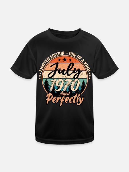 Juillet 1970 anniversaire 1970 légendes Juillet - T-shirt sport Enfant - noir - Devant
