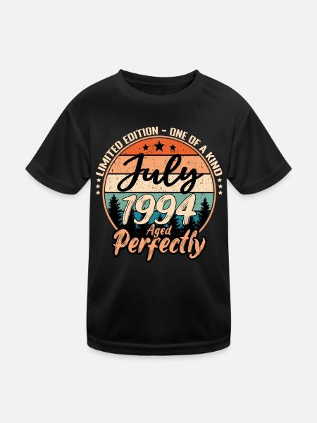 Juli 1994 Jubiläum 1994 Legenden Juli - Kinder Funktions-T-Shirt - Schwarz - Vorne