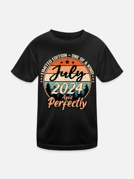 Juillet 2024 anniversaire 2024 légendes Juillet - T-shirt sport Enfant - noir - Devant