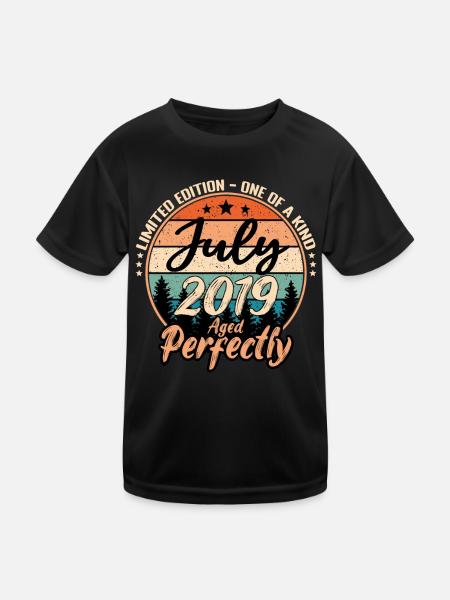 July 2019 anniversary 2019 legends July - Kids Functional T-Shirt - black - Front