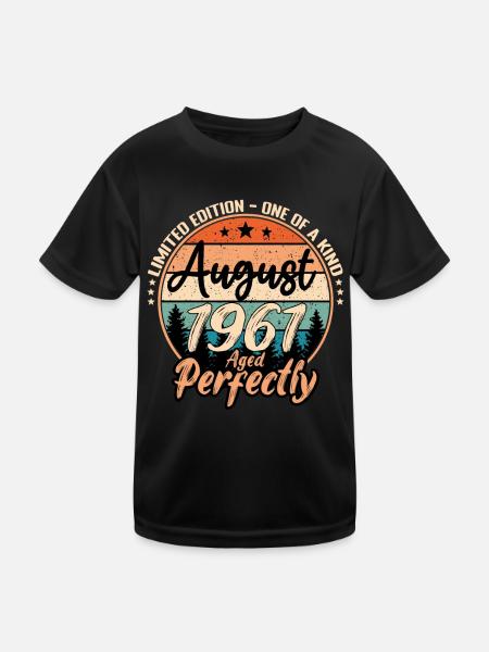 August 1961 Jubiläum 1961 Legenden August - Kinder Funktions-T-Shirt - Schwarz - Vorne