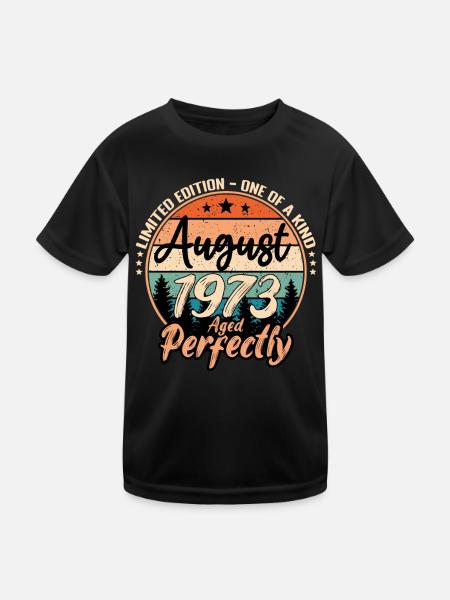 August 1973 anniversary 1973 legends August - Kids Functional T-Shirt - black - Front